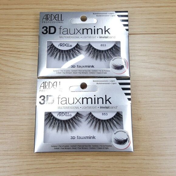 Ardell Professional 3D Faux Mink Fake Lashes 853 Lightweight Invisiband 2-Pack - Picture 1 of 5